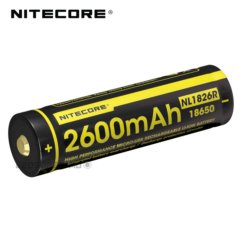 Заводская цена Nitecore NL1826R 2600mAh Micro USB перезаряжаемая литий ионная батарея 18650 с