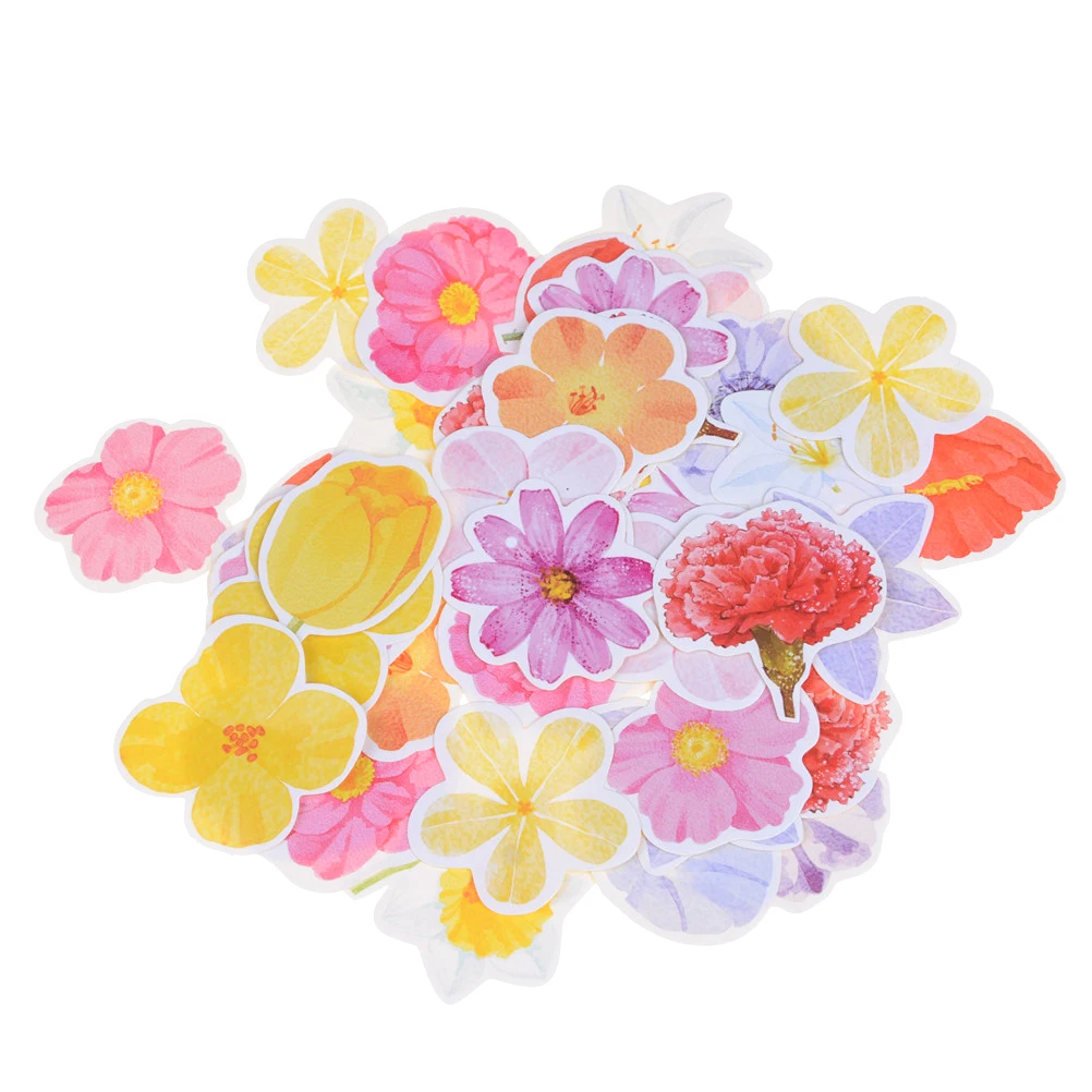 

45Pcs/Lot(1 Box) 44*44mm Creative Diy Flower Flower Sticker Scrapbooking Seal Sticker Kawaii Gift