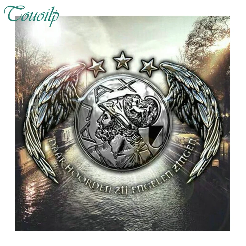 

DIY Diamond Painting cross stitch Football icon Diamond puzzle Crafts Full Diamond Embroidery team badge AJAX football painting
