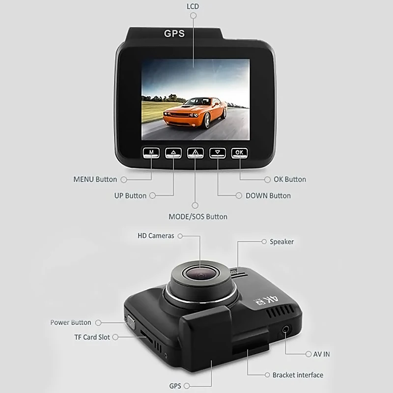 Bluavido 4K Автомобильный видеорегистратор Full HD 2160P видеокамера ночного видения GPS