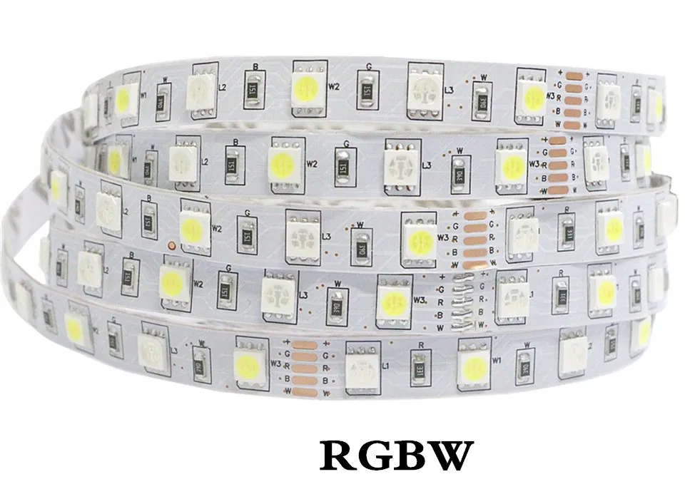 DC12V 5 м Светодиодные ленты 5050 RGB, RGBW, RGBWW 60 Светодиодный s/М гибкий свет 5050 ЧЕРНЫЙ печатной платы белый PCB RGBW RGBWW Светодиодные ленты набивать свет