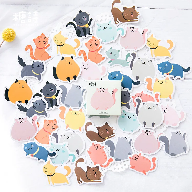 

1pcs 2018 Notebook Diary of Stickers Notepad Colored Fat Cat Paper Note Book Replaceable Stationery Gift Traveler Journal