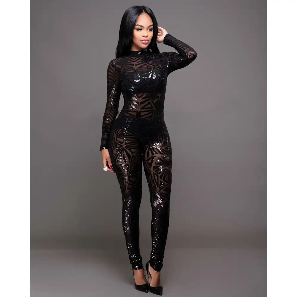 tight sparkly jumpsuit