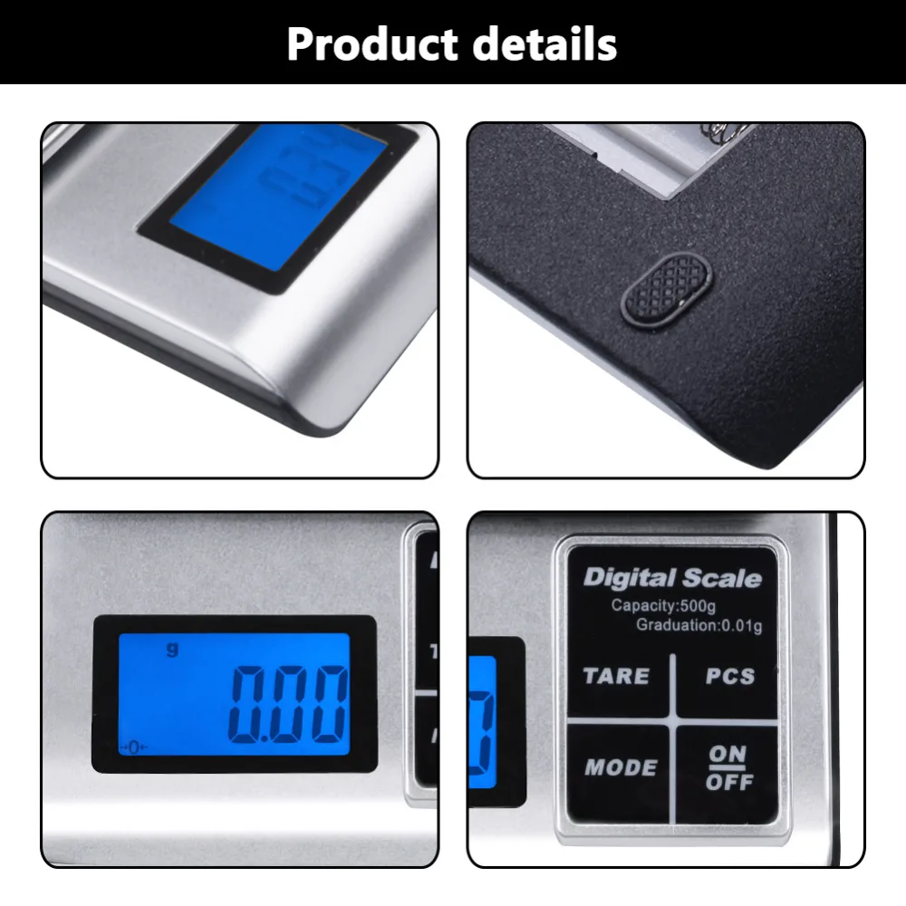 Цифровые Карманные ювелирные весы электронные весы с ЖК-дисплеем прецизионная Кухня Еда Said 200 г/300 г/500 г-0,01 г с 1 кг/2 кг/3 кг-0,1 г