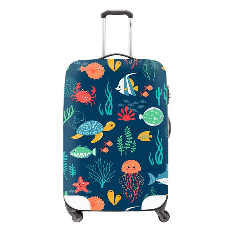 Милый мультфильм самолет багаж защитный чехол для 18-30 дюймов Дорожный чемодан модные аксессуары для путешествий водонепроницаемый чехол для багажа - Цвет: Серебристый