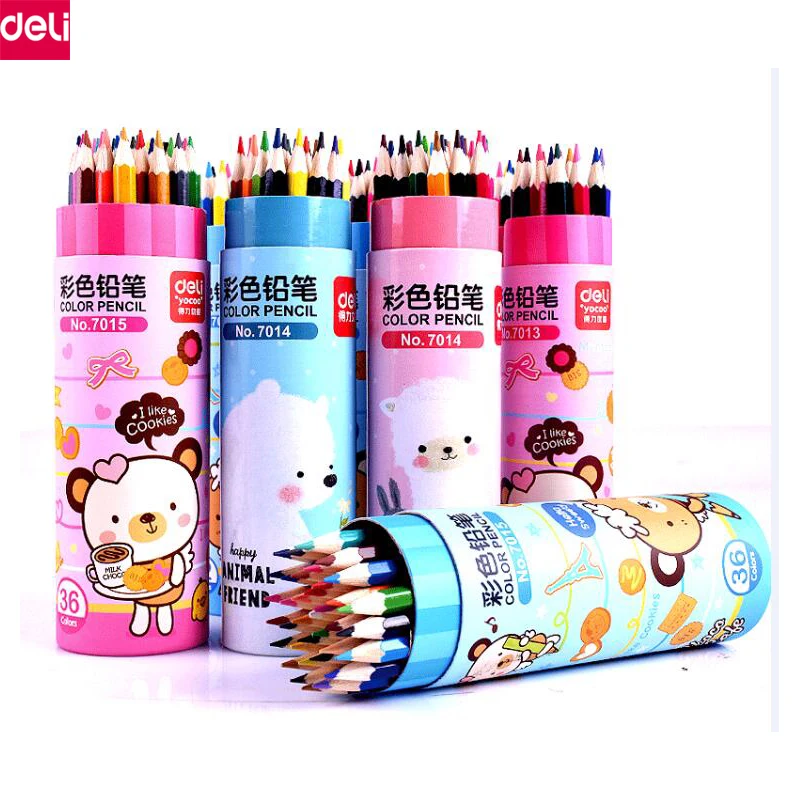 

Deli Soft Core Watercolor Colored Pencils 12 18 24 Lapis De Cor Professional Water Soluble Color Pencil Set for Art School