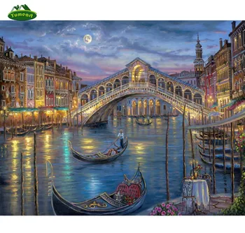 

5D Diamond Embroidery Venice City Landscape Diamond Painting Bridge and Boat Cross Stitch The Paintings of Rhinestone Scenery