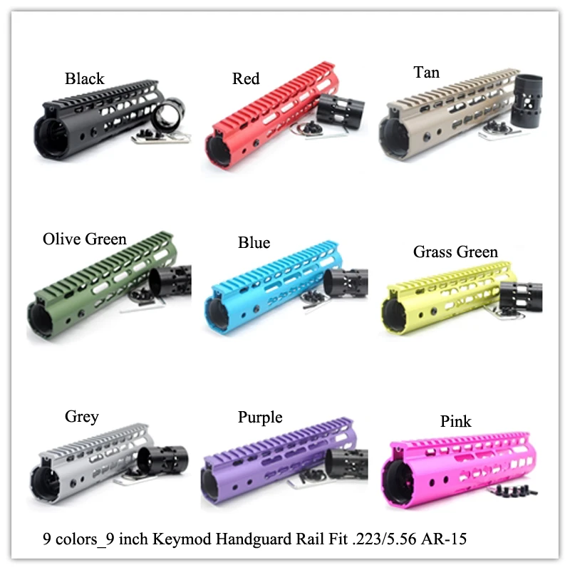 Aplus 9 ''Keymod Handguard Rail Free Float Picatiny Mount Sytsem _ цветов подходит. 223/5.56 AR-15_Aluminum/стальная