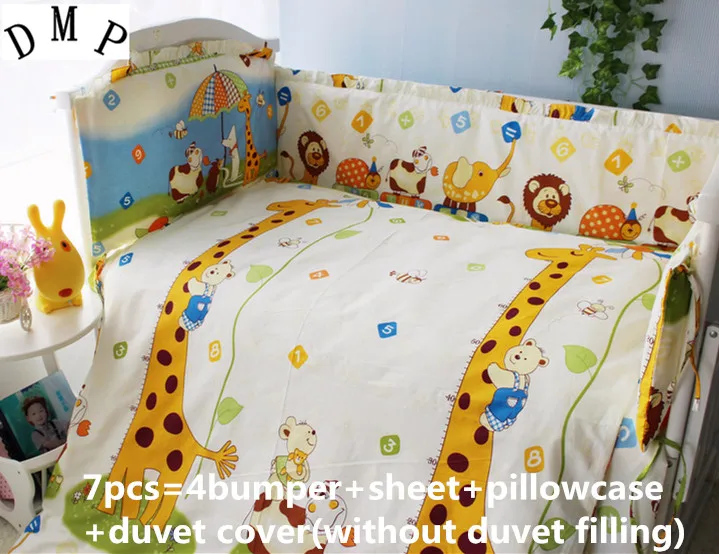 

Discount! 6/7pcs cot crib bedding set linen jogo de cama crib bedding set free shipping,120*60/120*70cm