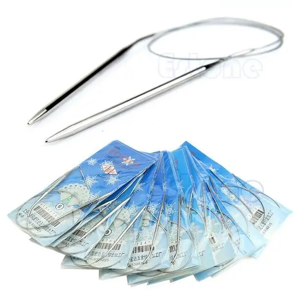 13 размеров 43 см Прочная нержавеющая сталь круглая игла вязание крючком инструмент