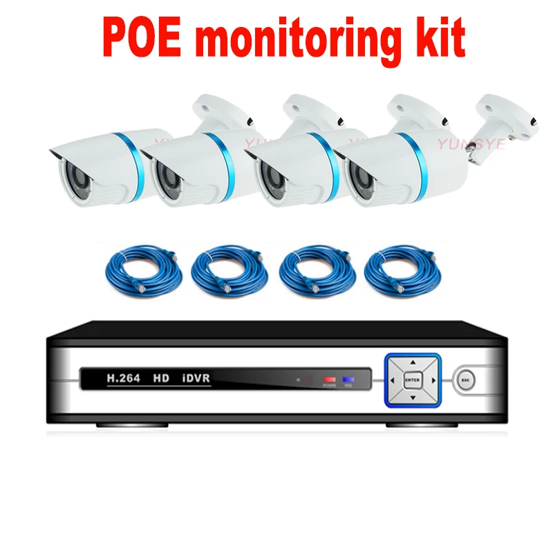 

YUNSYE 4CH NVR Kit 1080P POE Camera System HD Security IP Camera System CCTV Monitor System Complete Surveillance Network
