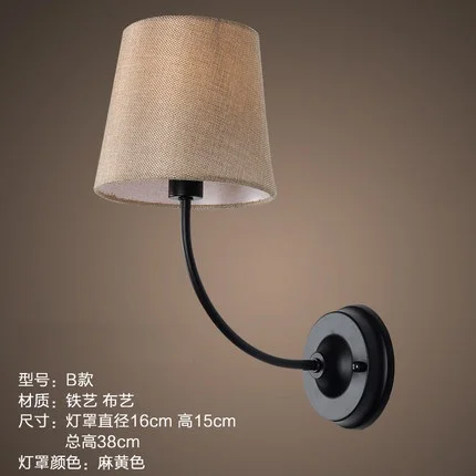 ??Cloth Lamps Shade Iron Vintage ?? ?? Wall Wall Lamp American LED ? Wall Wall Light Fixtures ...