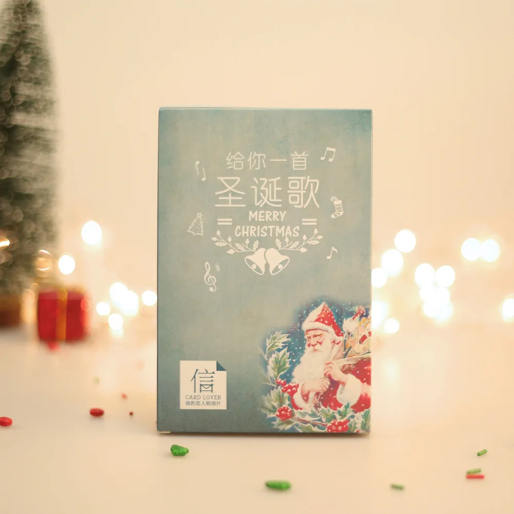 30 шт./лот открытка с надписью Merry Christmas Songs Рождественская на день рождения