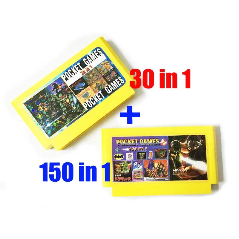 2 piece Game Collection ( 150 in 1 Game Cartridge + 30 in 1 ) Support
