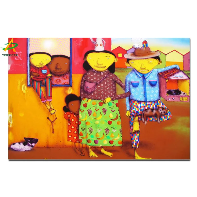 

YWDECOR HD Print Brazilian Graffiti Artists Street Art Oil Painting on Canvas Art Wall Painting Picture Poster for Living Room