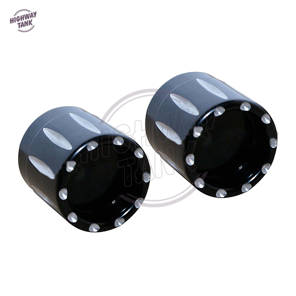

30mm Black Motorcycle Front Axle Nut Covers case for Harley Touring Street Glide XL883 1200 Road King FLHR 2008-2016