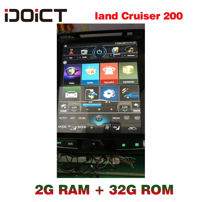 IDOICT TESLA Android 6,0 2G+ 32G Автомобильный dvd-плеер gps навигация Мультимедиа для Toyota Land Cruiser Prado 200 радио 2008