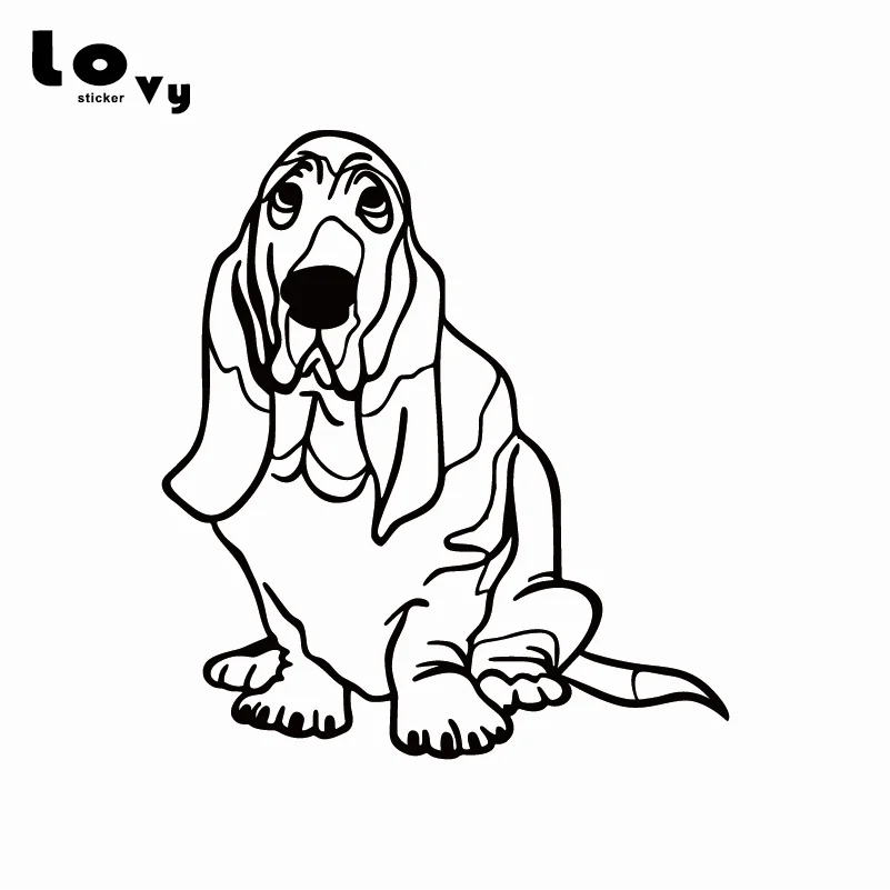 Виниловая забавная наклейка для автомобилей Basset Hound Dog мультяшная автомобиля с