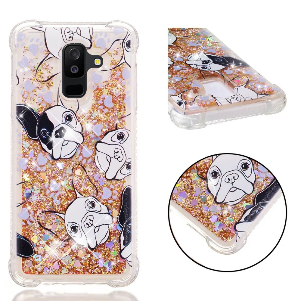 Shockroof With Picture Cute Glitter Floating Quicksand Case For Samsung Galaxy A6 2018 TPU Flowing Liquid Plus | Мобильные телефоны