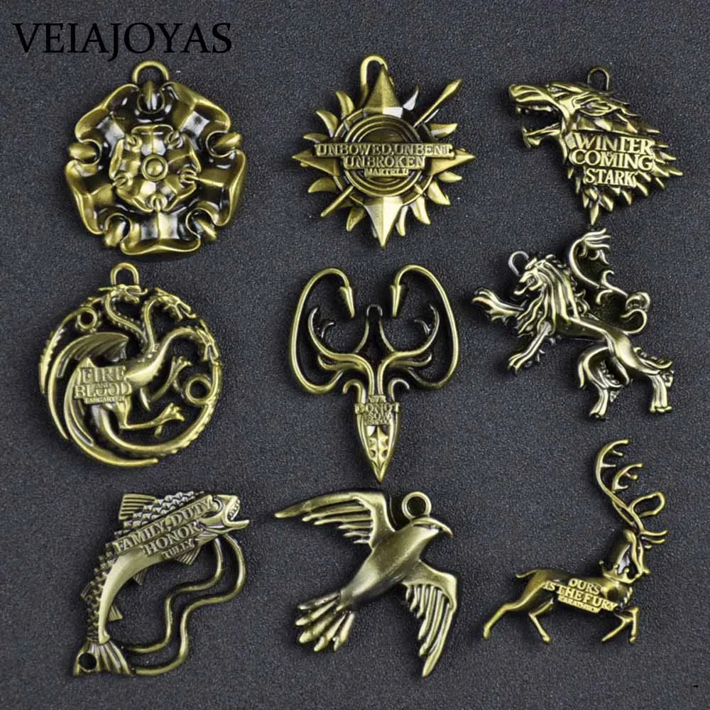 

3D Game of Thrones Keychains House Stark Wolf Pendants Key Chains A Song Of Ice And Fire Targaryen Dragon Keyring Souvenirs Gift