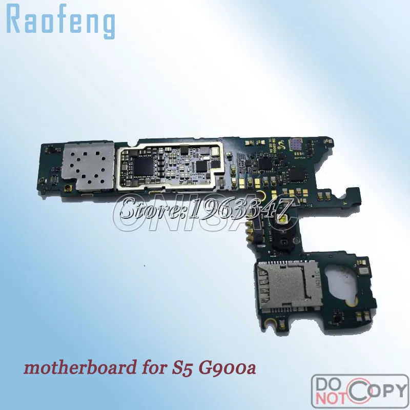 

Raofeng High quality motherboard For Samsung galaxy s5 g900a disassembled unlocked Mainboard wcdma well worked with chips