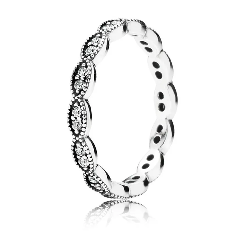 

Authentic 925 Sterling Silver Sparkling Leaves Silver Banded Ring For Women Wedding Engagement Party Gift Fine Europe Jewelry