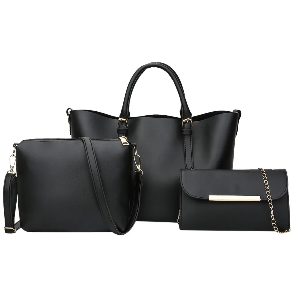 

3Pcs Women Ladies Solid Leisure Fashion Messenger Tote Crossbody Handbag Bags Bolso Mujer Bolsa Feminina