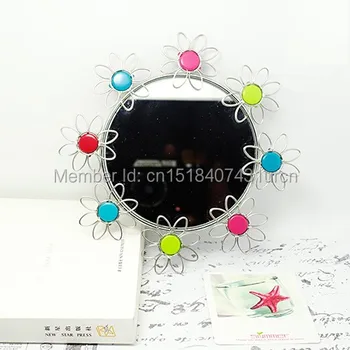 

K16 MAKEUP MIRROR WITH PAINTED FLOWERS GIRL/LADY STAINLESS HAND-MADE ART CRAFTS WEDDING&BIRTHDAY&HOME&OFFICE&GIFT&PRESENT