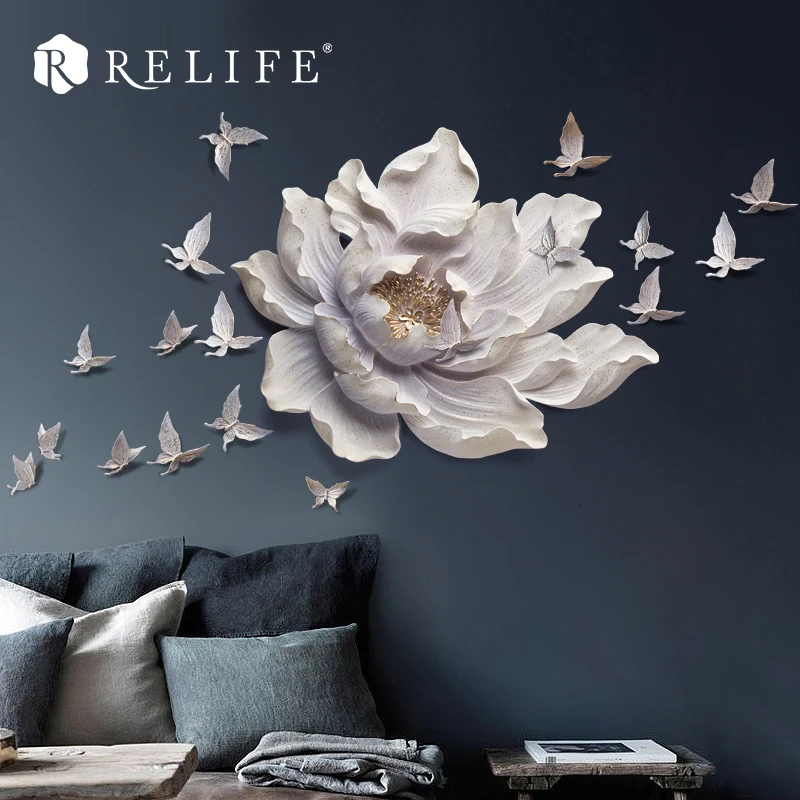 

DIY 18 pcs Bedroom 3D Wall Mural Sofa Background Decoration Flower Artwork Home Decor