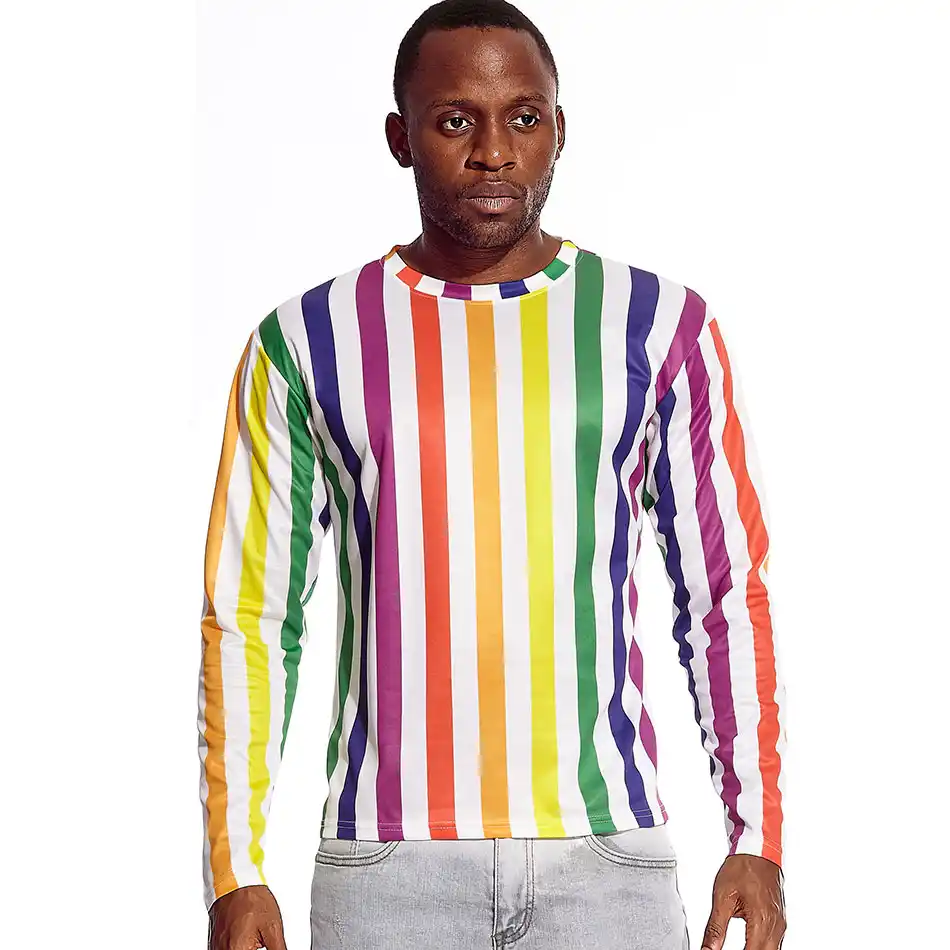 rainbow striped shirt men