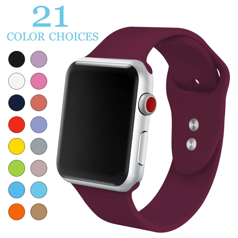 

Suitable for Apple series 4 3 2 1 38 MM 42 MM soft silicone breathable strap replacement sports tie for iwatch series 4 40 MM 44