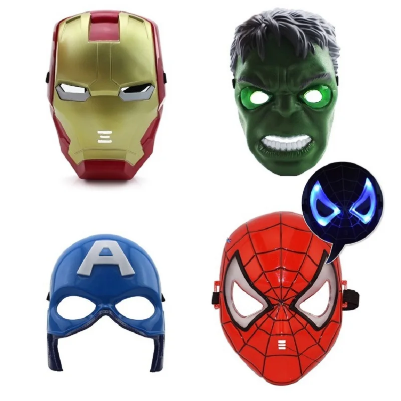 

Marvel Avengers Ball Party Glowing Mask Iron Man Hulk Captain America Spider-Man Hot Toys Children Gifts