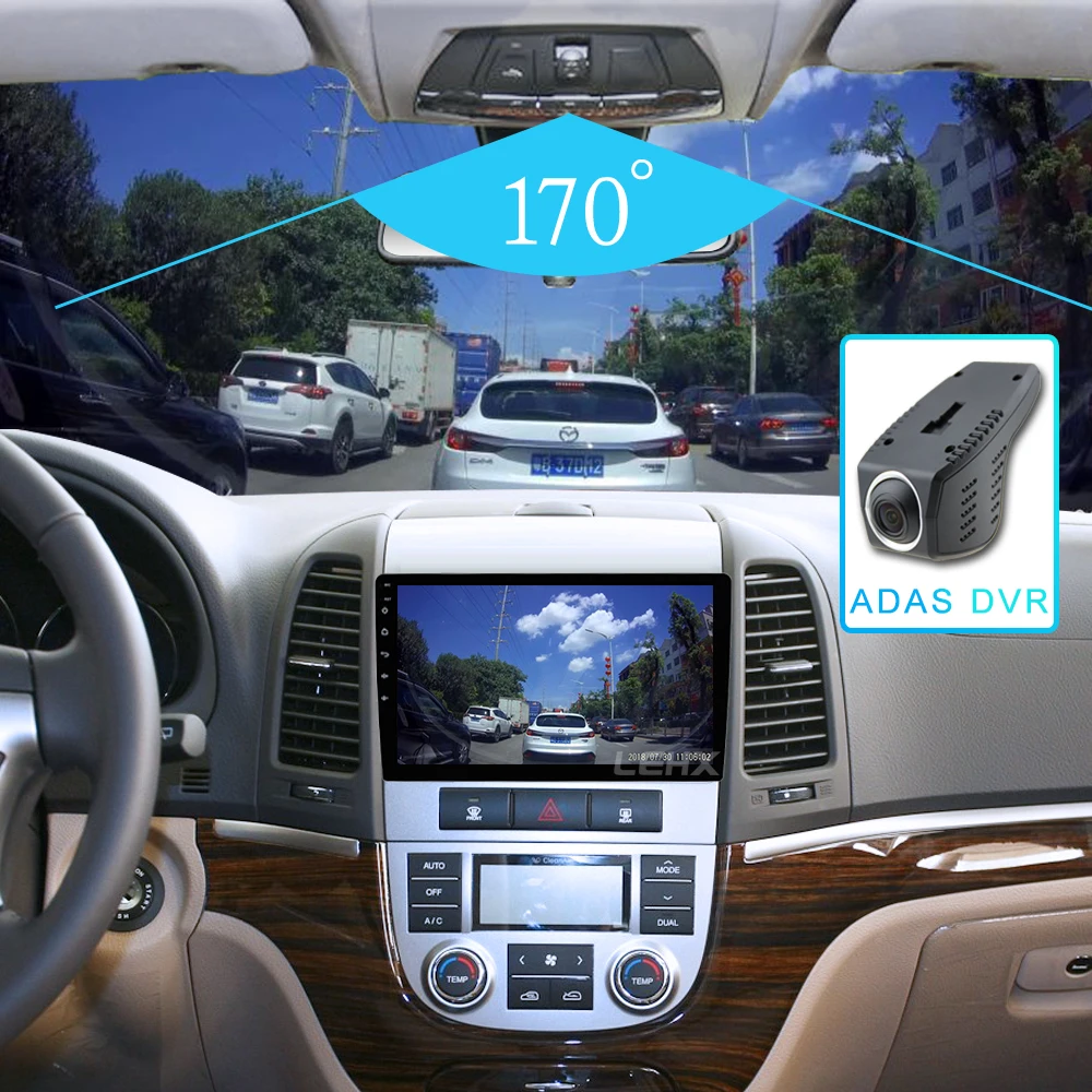 Продажа LEHX Автомагнитола Android 8,1 2 Din мультимедийный плеер для hyundai Santa Fe 2005 2012 wifi автомобильный DVD font b Gps b font навигация