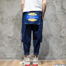 Новая мода японский Harajuku прилив бренд high street прямые съемные подтяжки мотобрюки молодой дизайнер повседневные джинсы