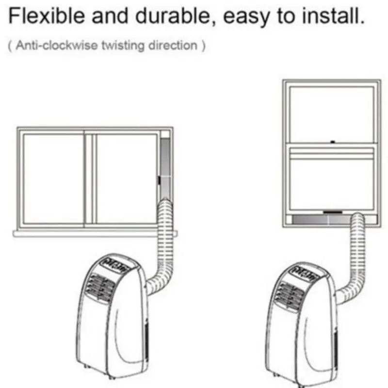Универсальный гибкий выхлопной шланг трубка Мобильный кондиционер Окно Вентиляционное отверстие трубы Диаметр портативный выхлопной шланг трубка