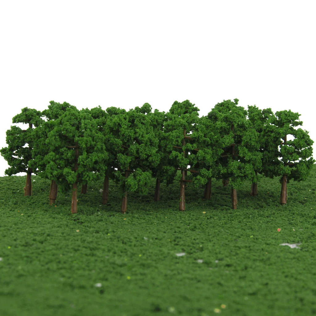 40x Model Trees Layout Train Railway Diorama Landscape Scenery 1:150 N Scale Filled with colorful cloth, ruler and scissors