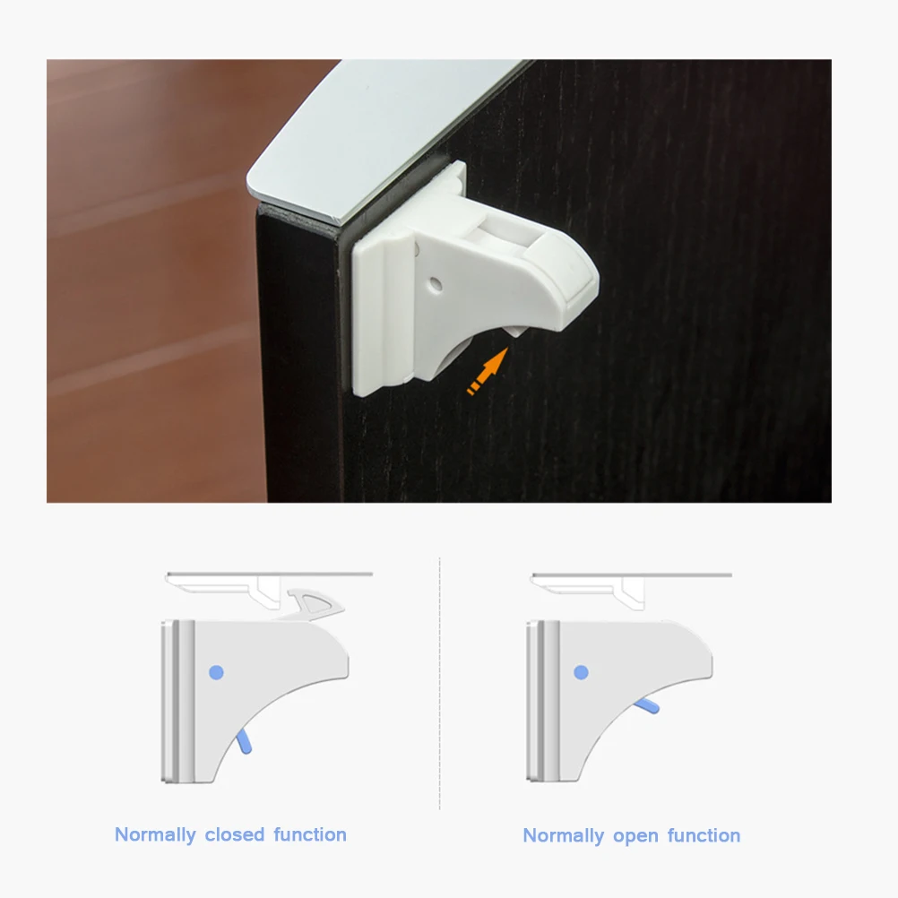 البلاستيك المغناطيسي الأطفال قفل أمان 8 قطعة قفل + 2key الطفل خزانة مصفحة درج الباب قفل الاطفال خزانة أقفال الخفية