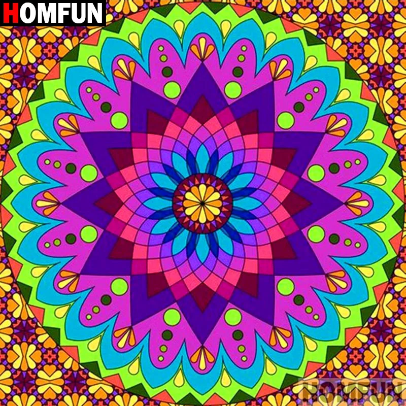 HOMFUN Full Square/Round Drill 5D DIY Diamond Painting &quotReligious Mandala&quot 3D Embroidery Cross Stitch Home Decor A20263 | Дом и сад