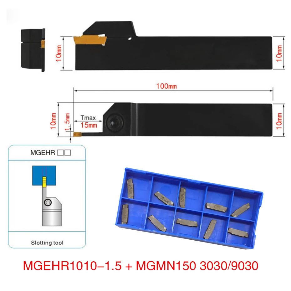 

1 Set MGEHR1010-1.5 Extermal Parting and Grooving Turning Tool Holder For MGMN150 Insert Right Hand Bars Holder+10pcs MGMN150