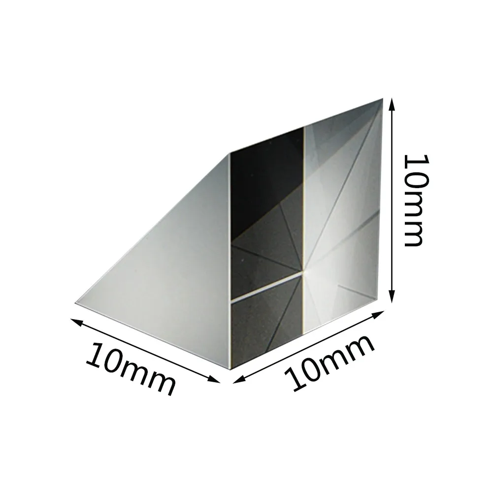 Optical Glass Triangular Prisms Right Angle Isosceles Prisms Lens Optical K9 Glass Material Testing Instrument 10mm*10mm*10mm