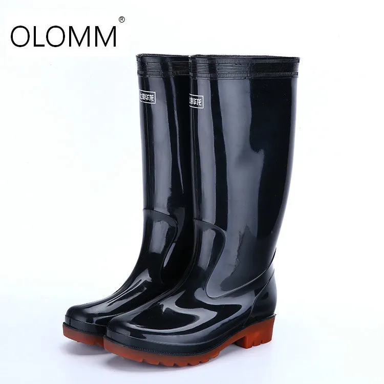 

Men's non-slip rain boots black thick rubber wear-resistant men's rain boots men boots zapatos de hombre