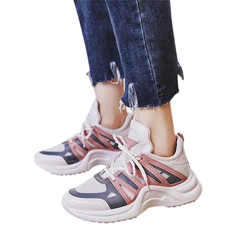 Women's casual sports shoes mesh breathable ladies shoes fashion sports shoes with soft high comfort shoes for female 40J17 (7)