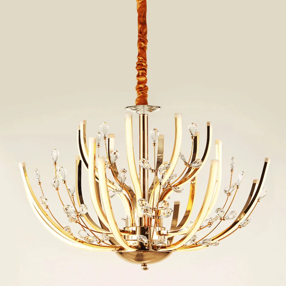 

Postmodern Chandeliers Luxurious Crystal LED Lights Minimalist Living Room Restaurant Handing Lamps