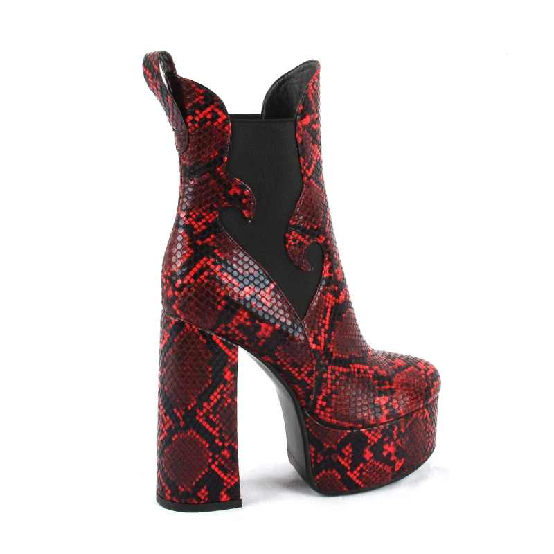 Fashion Sexy Ultra High Heels Shoes Woman Female Round Toe Martin Boots Thick Heel Platform Serpentine Women Shoes Ankle Boots