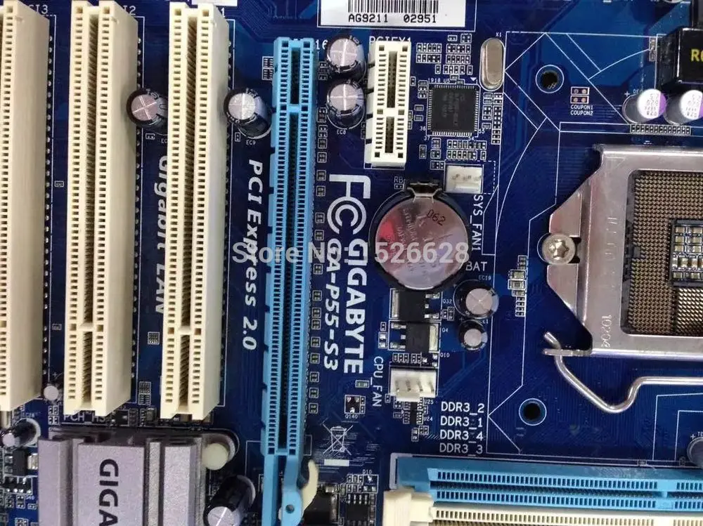 شحن مجاني الأصلي اللوحة لجيجابايت GA-P55-S3 LGA 1156 DDR3 P55-S3 16 GB ل i3 i5 i7 USB2.0 H55 سطح المكتب اللوحة