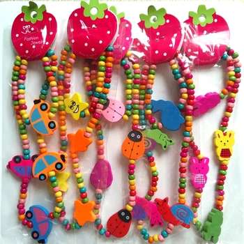 

48pcs (24 sets) Design Mix Children Wood Beads Bracelets & Necklaces Kids Fashion Jewelry Set Party Gift