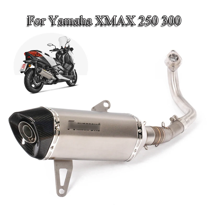

Slip On XMAX 250 300 Complete Exhaust System Muffler Front Link Pipe Connect 51MM Mufflet Tail Pipe For Yamaha XMAX250 2017-2019