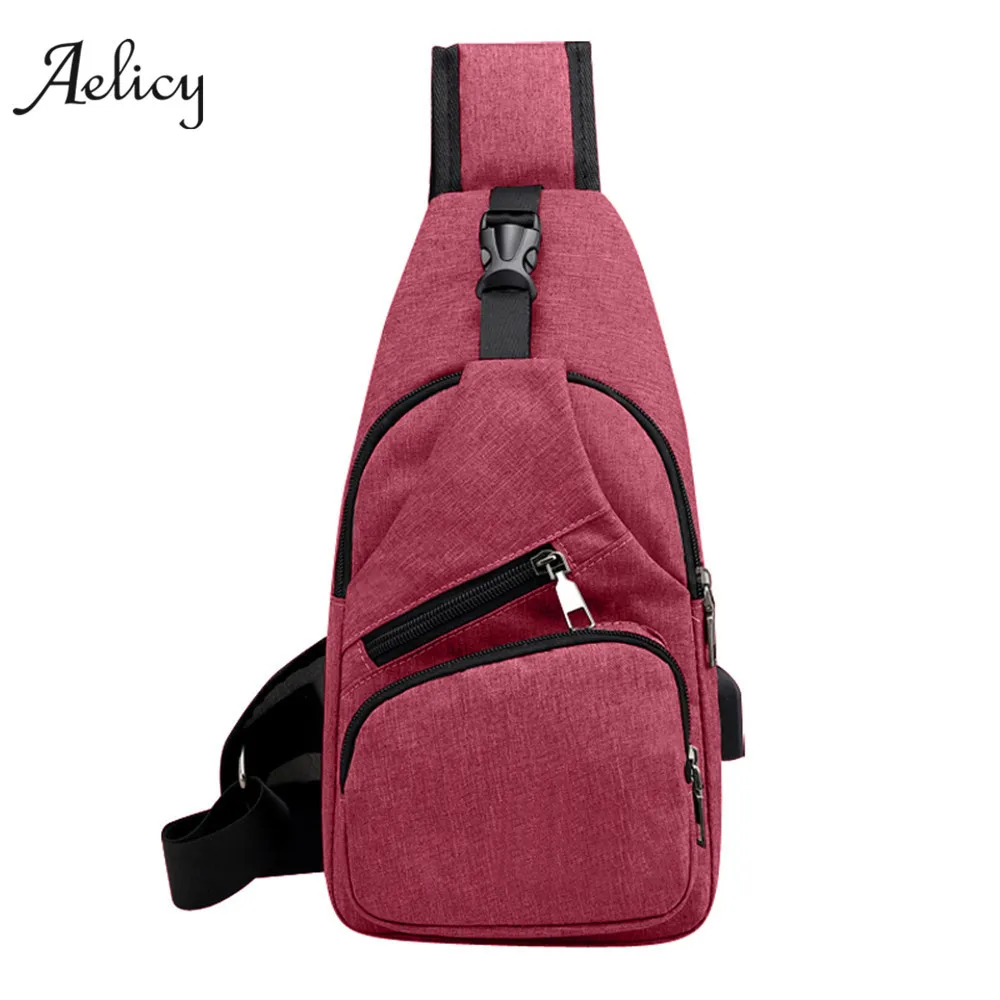 Aelicy Unisex Fashion Multifunction Crossbody Bag Casual Chest with USB New Bags Waist Packs 2020 new design | Багаж и сумки