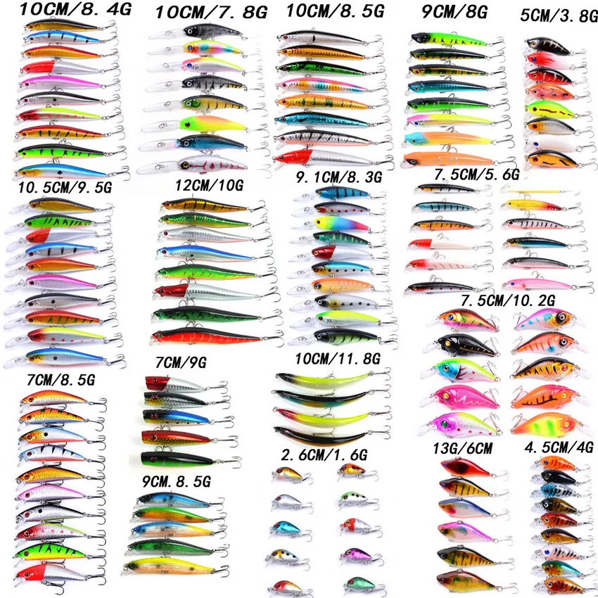 141 шт./лот Блесен набор смешанных 17 другую модель жесткие приманки Искусственные реалистичные бас приманка, рыболовные снасти