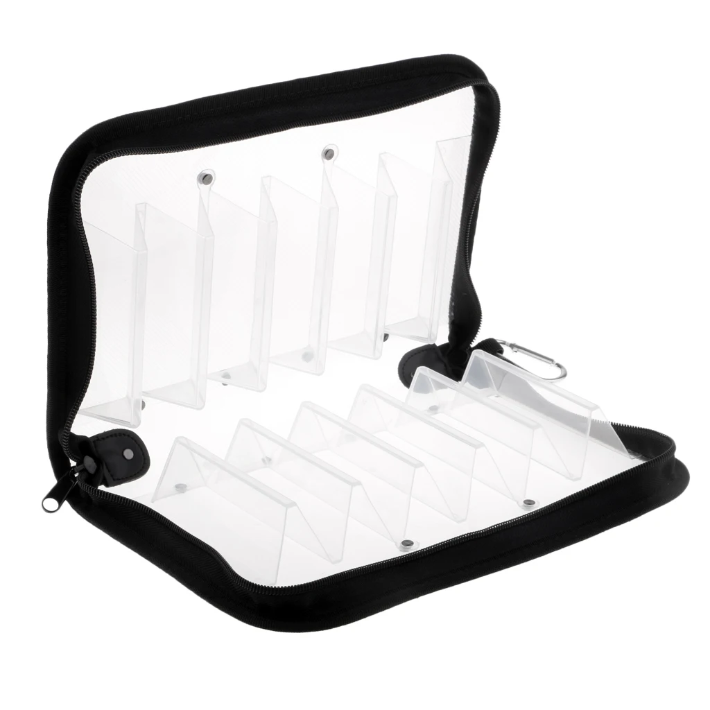 2pcs 12 Compartments Squid Jig Lure Zipped Bag Wallet Case Pouch Both Side Storage Tackle Bag Clear